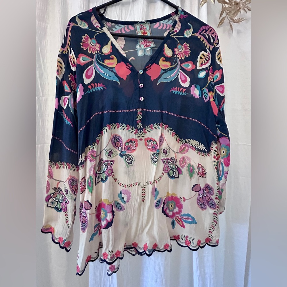 Johnny Was Floral Navy and Cream